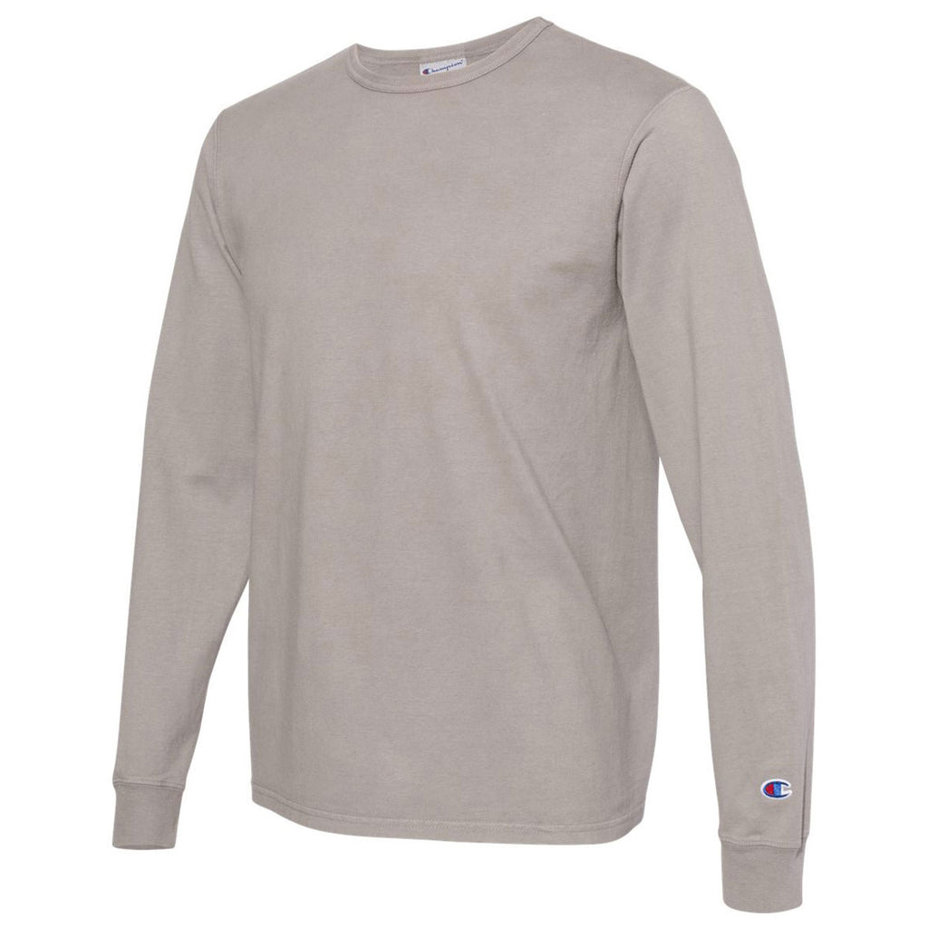 Champion Men's Concrete Garment Dyed Long Sleeve T-Shirt