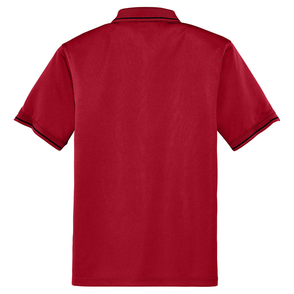 CornerStone Men's Red/Black Select Snag-Proof Tipped Pocket Polo