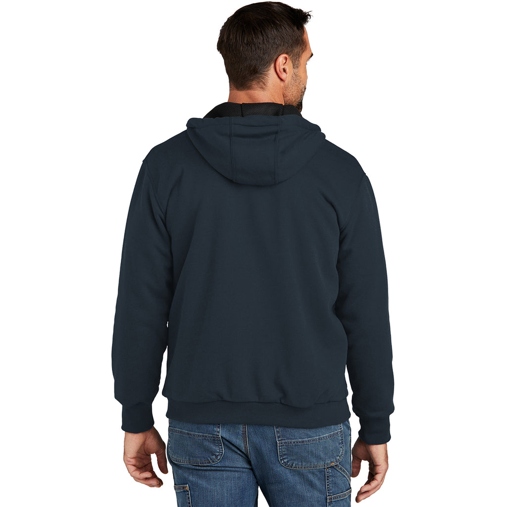Carhartt Men's New Navy Midweight Thermal-Lined Full-Zip Sweatshirt