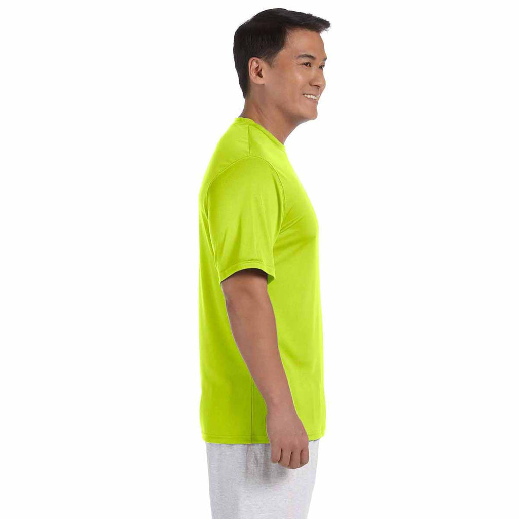 Champion Men's Safety Green Double Dry 4.1-Ounce Interlock T-Shirt