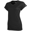 Champion Women's Black Double Dry 4.1-Ounce V-Neck T-Shirt