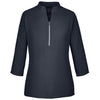 Devon & Jones Women's Black Perfect Fit 3/4-Sleeve Crepe Tunic