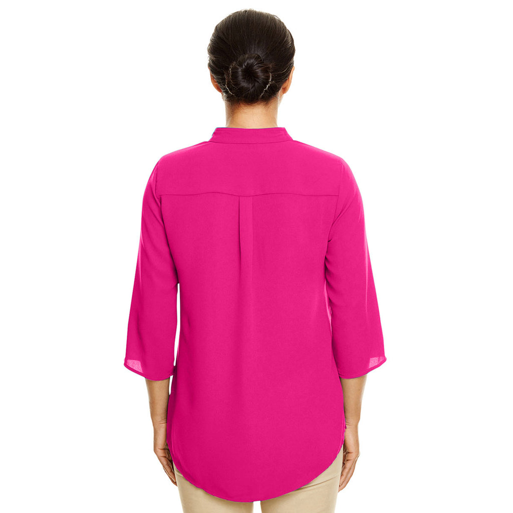 Devon & Jones Women's Crown Raspberry Perfect Fit 3/4-Sleeve Crepe Tunic