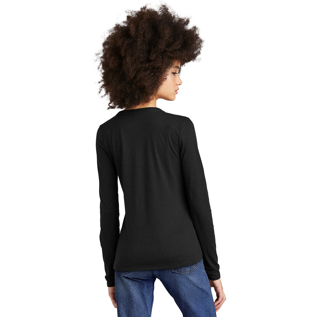District Women's Black Perfect Tri Long Sleeve V-Neck Tee
