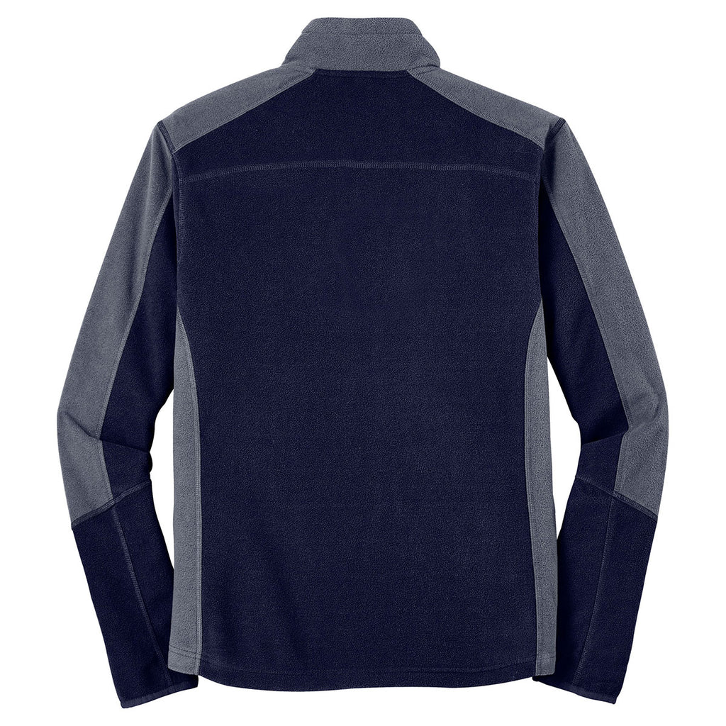 Port Authority Men's True Navy/ Pearl Grey Colorblock Microfleece Jacket