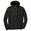 Sport-Tek Men's Black/ Gold Tech Fleece Colorblock Hooded Sweatshirt