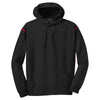 Sport-Tek Men's Black/True Red Tech Fleece Colorblock Hooded Sweatshirt