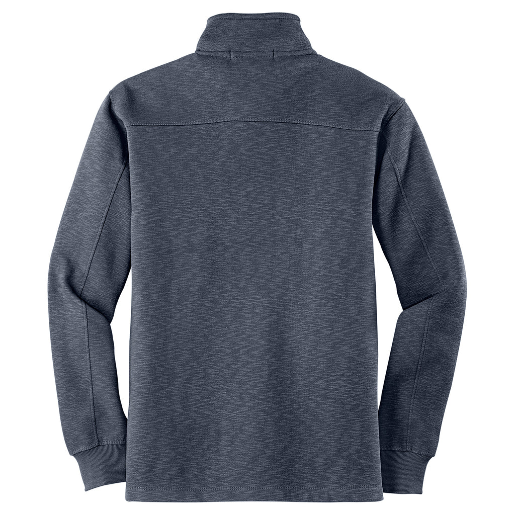 Port Authority Men's Slate Grey 1/4 Zip Slub Fleece Pullover