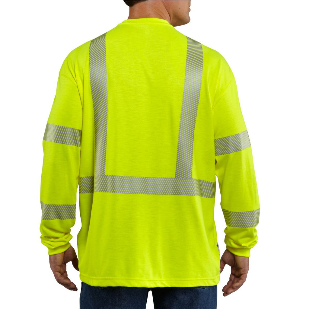 Carhartt Men's Brite Lime Flame-Resistant High Visibility Long Sleeve T-Shirt