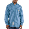 Carhartt Men's Medium Blue Flame-Resistant Twill Shirt with Pocket Flap