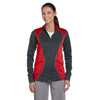 Russell Athletic Women's Stealth/True Red Tech Fleece Full-Zip Cadet