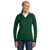 Russell Athletic Women's Dark Green Tech Fleece Quarter-Zip Pullover Hood