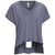 Expert Women's Graphite Cuffed V-Neck Cutout Back Mid Crop T-Shirt