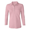 IZOD Women's Fresh Pink 3/4 Sleeve Stretch Pique Polo