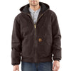 Carhartt Men's Dark Brown Quilted Flannel Lined Sandstone Active Jacket