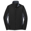 Port Authority Men's Black/Battleship Grey Tall Core Colorblock Soft Shell Jacket