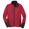 Port Authority Men's Rich Red/Black Vertical Soft Shell Jacket