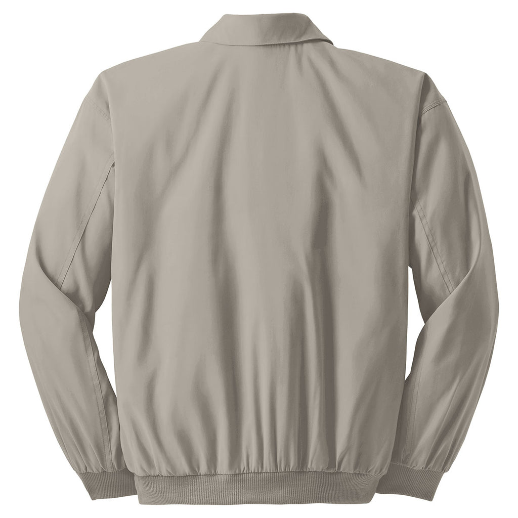 Port Authority Men's Khaki/Solid Bright Navy Lining Casual Microfiber Jacket