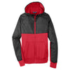 Sport-Tek Men's True Red/Black Embossed Hybrid Full-Zip Hooded Jacket