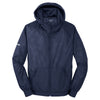 Sport-Tek Men's True Navy/True Navy Embossed Hooded Wind Jacket
