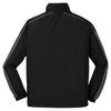 Sport-Tek Men's Black/Graphite Grey/White Piped Colorblock Wind Jacket