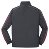Sport-Tek Men's Graphite Grey/Maroon/White Piped Colorblock Wind Jacket
