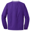 Sport-Tek Men's Purple/White Tipped V-Neck Raglan Wind Shirt