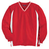Sport-Tek Men's True Red/White Tipped V-Neck Raglan Wind Shirt