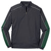 Sport-Tek Men's Graphite Grey/Forest Green/White Piped Colorblock 1/4-Zip Wind Shirt