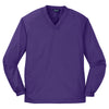 Sport-Tek Men's Purple V-Neck Raglan Wind Shirt