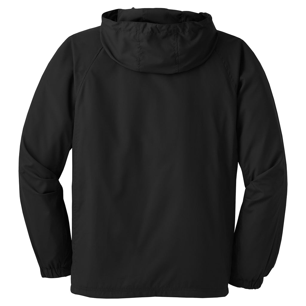 Sport-Tek Men's Black Hooded Raglan Jacket