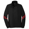 Sport-Tek Men's Black/ True Red Shield Ripstop 1/2-Zip Pullover