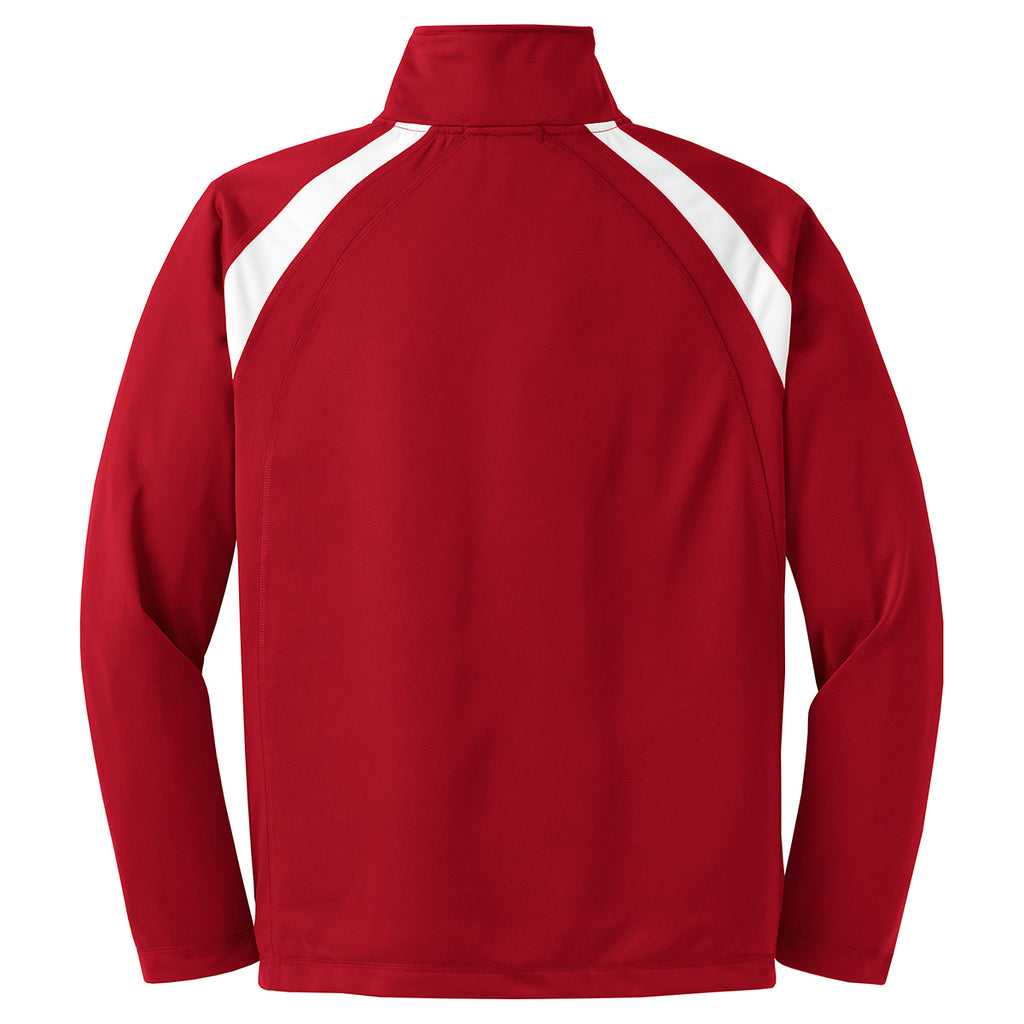 Sport-Tek Men's True Red/White Tricot Track Jacket