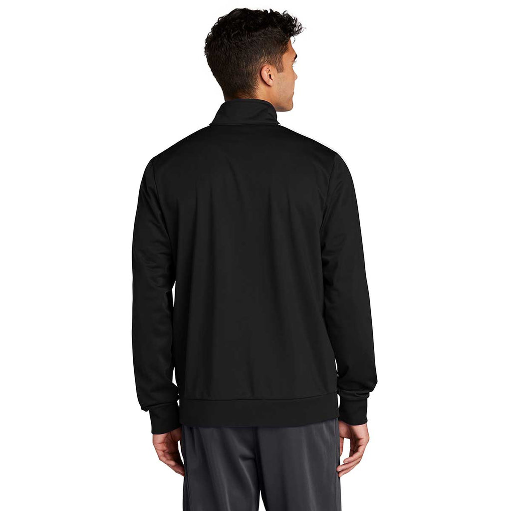 Sport-Tek Men's Black/White Tricot Track Jacket