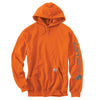 Carhartt Men's Orange Midweight Signature Sleeve Logo Hooded Sweatshirt