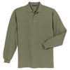 Port Authority Men's Faded Olive Long Sleeve Pique Knit Polo