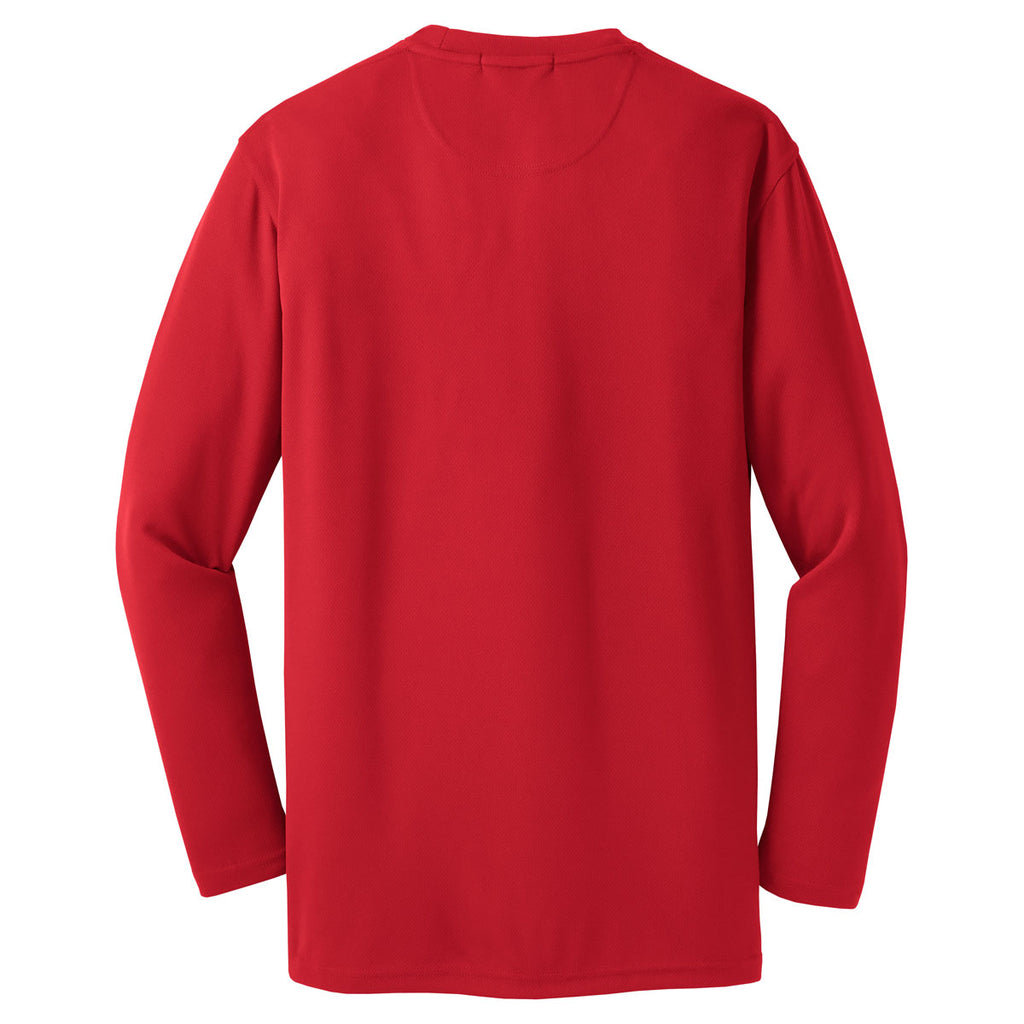 Sport-Tek Men's Red Dri-Mesh Long Sleeve T-Shirt
