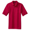 Port Authority Men's Red Pique Knit Polo with Pocket