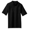 Port Authority Men's Black Silk Touch Polo with Pocket