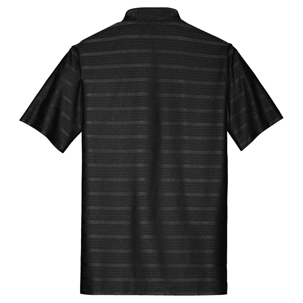 Port Authority Men's Black Horizontal Texture Polo