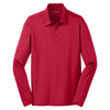 Port Authority Men's Red Silk Touch Performance Long Sleeve Polo