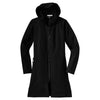 Port Authority Women's Black Long Textured Hooded Soft Shell Jacket