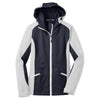 Port Authority Women's Navy Eclipse/White Gradient Hooded Soft Shell Jacket