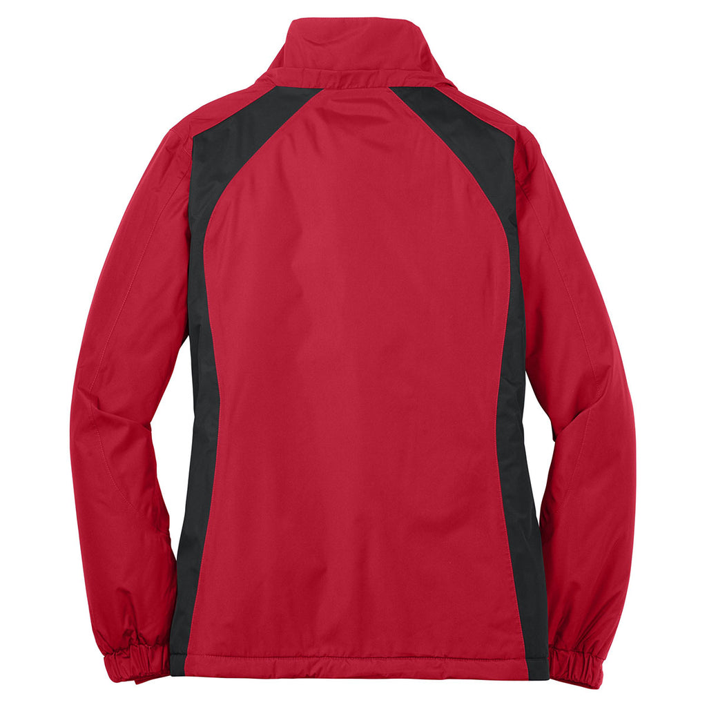 Port Authority Women's Rich Red/Black Barrier Jacket