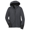 Port Authority Women's Magnet Grey/Black Vertical Hooded Soft Shell Jacket