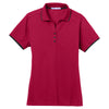 Port Authority Women's Red/Jet Black Rapid Dry Tipped Polo