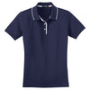 Sport-Tek Women's Navy/White Dri-Mesh Polo with Tipped Collar and Piping