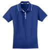 Sport-Tek Women's Royal/White Dri-Mesh Polo with Tipped Collar and Piping