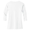 Port Authority Women's White Modern Stretch Cotton 3/4-Sleeve Scoop Neck Shirt