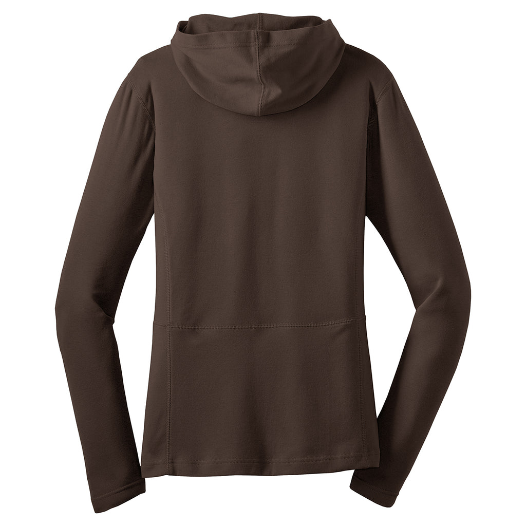 Port Authority Women's Dark Chocolate Brown Modern Stretch Cotton Full-Zip Jacket